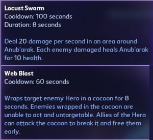 Anub'arak Heroic spells: Locust Swarm and Web Blast